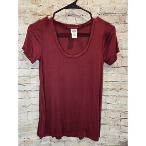 Color Bear Womens Flowy Top Size Small Short Sleeve Dip Neck